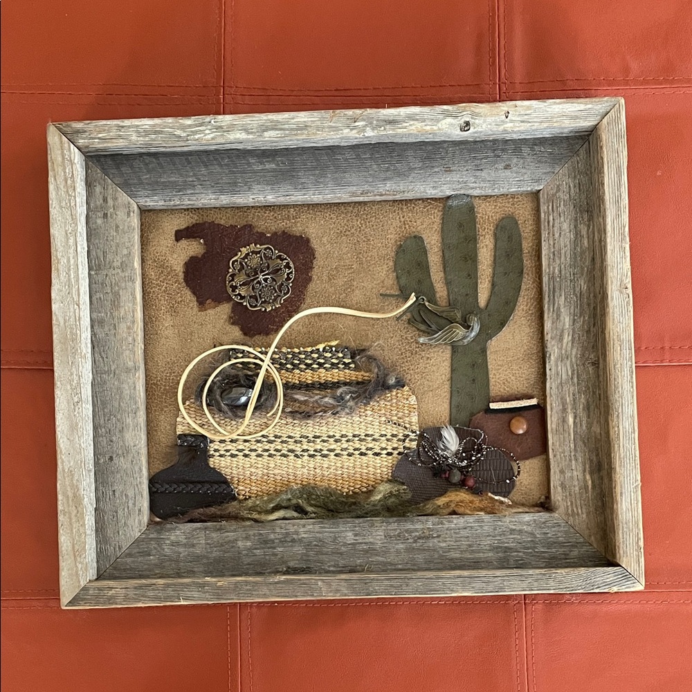 Handmade Rustic Western Media Art Picture